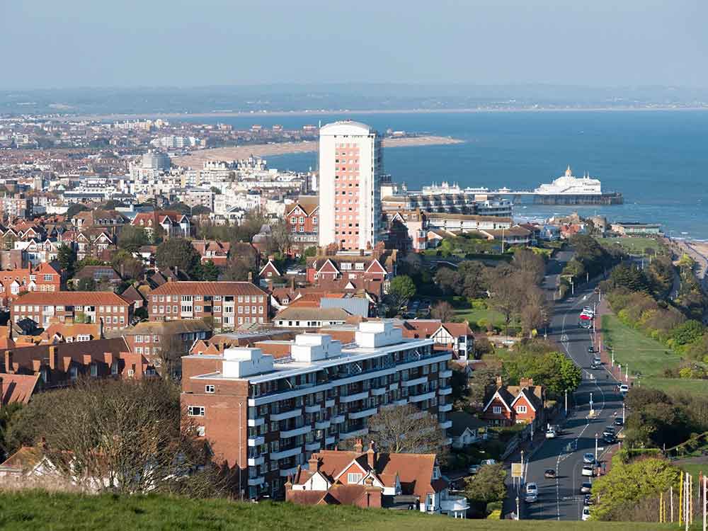 The Meads area, Eastbourne, as seen from the clifftop walk